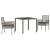 Set de masă pentru grădină 3 pcs Gri poliratan GartenMobel Dekor