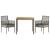 Set de masă pentru grădină 3 pcs Gri poliratan GartenMobel Dekor