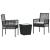 Set Bistro de Grădină 3 pcs Negru poliratan GartenMobel Dekor