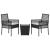 Set Bistro de Grădină 3 pcs Negru poliratan GartenMobel Dekor