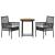 Set Bistro de Grădină 3 pcs Negru poliratan GartenMobel Dekor