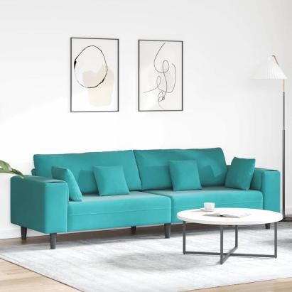 Canapea Turcoaz 250 x 77 x 76 cm Catifea GartenMobel Dekor