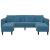 Canapea 3 pcs albastru 250 x 188 x 76 cm Catifea GartenMobel Dekor