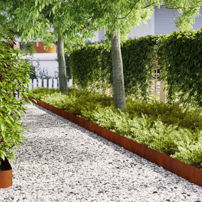 Margine pentru gazon 50 pcs Maro 100 x 0.05 x 20 cm GartenMobel Dekor