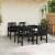 Scaun pentru Grădină 4 pcs Negru 65.5 x 59 x 88 cm Polietilenă GartenMobel Dekor