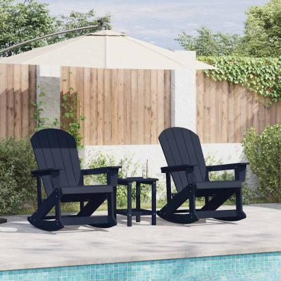 Fotolii Adirondack Marmite 2 pcs Albastru marin HDPE GartenMobel Dekor