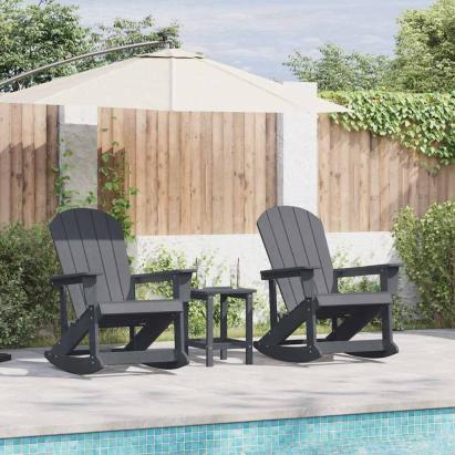 Fotolii Adirondack Marmite 2 pcs Gri deschis HDPE GartenMobel Dekor
