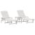 Șezlong 3 pcs Alb Polietilenă GartenMobel Dekor