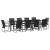 Set de masă pentru grădină 11 pcs Negru Oțel GartenMobel Dekor