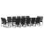Set de masă pentru grădină 15 pcs Negru Oțel GartenMobel Dekor