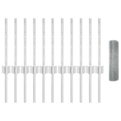 Gard cu Stâlp Argintiu 0,4 x 25 m Oțel GartenMobel Dekor