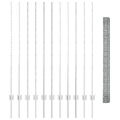 Gard cu Stâlp Argintiu 1,4 x 25 m Oțel GartenMobel Dekor