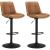 Set 2 scaune de bar reglabile VASAGLE, rotative 360°, PU maro caramel