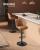 Set 2 scaune de bar reglabile VASAGLE, rotative 360°, PU maro caramel