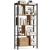 Biblioteca VASAGLE cu 4 rafturi si cadru metalic, stil industrial, maro rustic