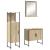 Set de mobilier pentru baie cu raft 3 pcs Maro Lemn compozit GartenMobel Dekor