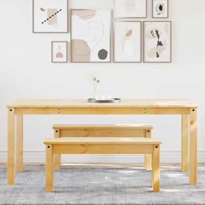 Set de sufragerie din 3 piese PANAMA din lemn masiv de pin GartenMobel Dekor