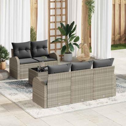 Set de canapele pentru grădină Gri deschis 55 x 55 x 37 cm GartenMobel Dekor