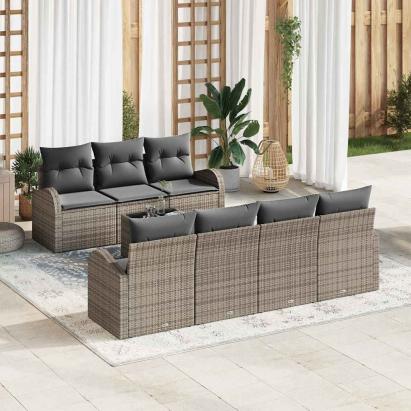 Set de canapele pentru grădină Gri 55 x 55 x 37 cm poliratan GartenMobel Dekor