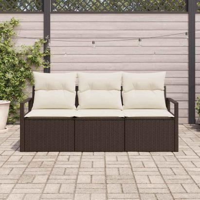 Set de canapea 3 pcs Maro poliratan GartenMobel Dekor