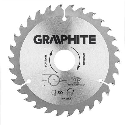 Panza ferastrau circular 30 dinti varfuri HM 165x30mm GRAPHITE 57H652 HardWork ToolsRange