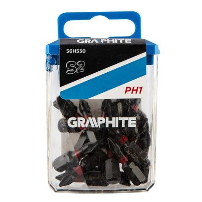 Set biti de impact PH1X25mm 1/4" 20buc. GRAPHITE 56H530 HardWork ToolsRange
