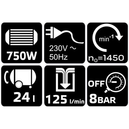 Compresor fara ulei 24 l NEO TOOLS 12K021-1 HardWork ToolsRange