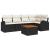 Set de canapele pentru grădină cu pernă 6 pcs Negru poliratan GartenMobel Dekor