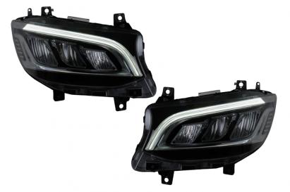 Faruri Full LED Mercedes Sprinter W907 Halogen (2019-2023) Negru Performance AutoTuning