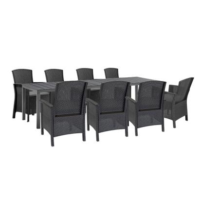 Set mobilier de grădină Leziter Barton 8+1, masă extensibilă, grafit