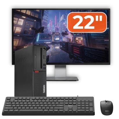 Pachet PC Second Hand Lenovo ThinkCentre M720s SFF, Intel Core i5-9400 2.90-4.10GHz, 8GB DDR4, 256GB SSD NVMe + Monitor 22" + cadou tastatura si mouse OptimX Pro KM500 NewTechnology Media