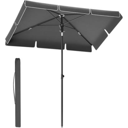 Umbrelă de terasă și grădină SONGMICS, reglabilă, UV50+, 230x150 cm, gri