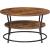 Masuta de cafea rotunda VASAGLE cu raft, stil industrial, maro rustic, 80x45 cm