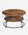 Masuta de cafea rotunda VASAGLE cu raft, stil industrial, maro rustic, 80x45 cm