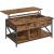 Masă de cafea VASAGLE cu blat ridicabil și spațiu de depozitare, maro rustic