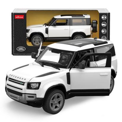 Macheta auto metalica Land Rover Defender 90 alb, scara 1:24