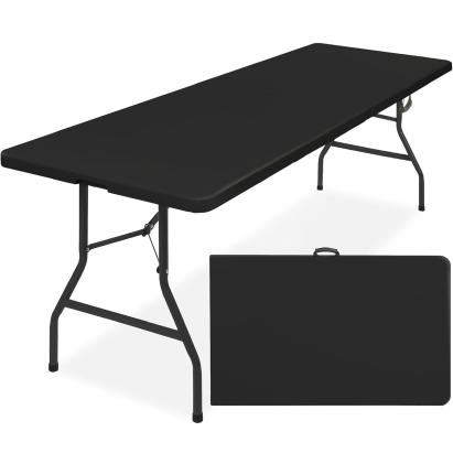 Masă pliabilă dreptunghiulară pentru grădină și evenimente, 240x75x74 cm, negru