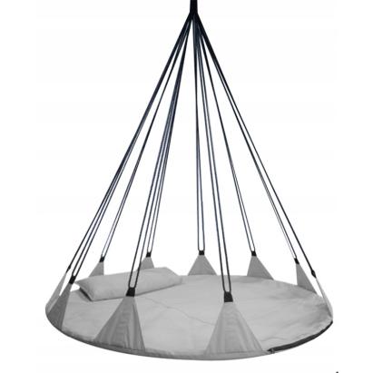 Leagan de gradina suspendat tip pat XXL Sersimo, 150 cm, gri