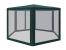 Pavilion de gradina hexagonal verde cu plasa anti-insecte si 2 intrari
