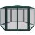 Pavilion de gradina hexagonal verde cu plasa anti-insecte si 2 intrari