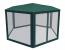 Pavilion de gradina hexagonal verde cu plasa anti-insecte si 2 intrari