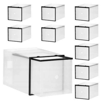 Set 10 cutii transparente pentru organizare pantofi, 28x20x20 cm