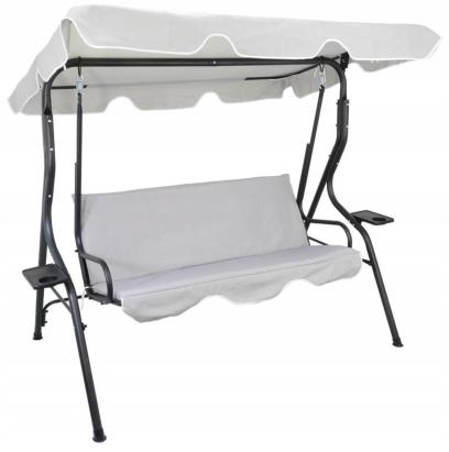 Leagăn balansoar de grădină Sersimo Cosenza, 3 locuri, 220 kg, gri deschis