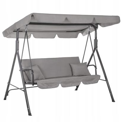 Leagan balansoar Sersimo Luna cu pernite, 3 locuri, 220 kg, gri