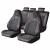 Set huse scaune auto Premium, model BLAZE Torque, design Sportiv,  universale, ergonomice, Piele Ecologica cu insertii textile, culoare Negru/Rosu FAVLine Selection