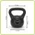 Kettlebell fitness 2 kg cu invelis ABS rezistent, maner ergonomic, negru