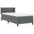 Pat cu arcuri cu headboard Gri închis 200 x 90 cm țesătură GartenMobel Dekor