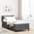 Pat cu arcuri cu headboard Gri închis 200 x 90 cm țesătură GartenMobel Dekor