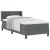 Pat cu arcuri cu headboard Gri închis 200 x 90 cm țesătură GartenMobel Dekor