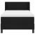 Pat cu arcuri cu headboard Manual Negru 200 x 90 cm țesătură GartenMobel Dekor